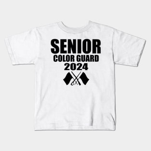 2024 Senior Color Guard Class of 2024 Marching Band Flag Kids T-Shirt